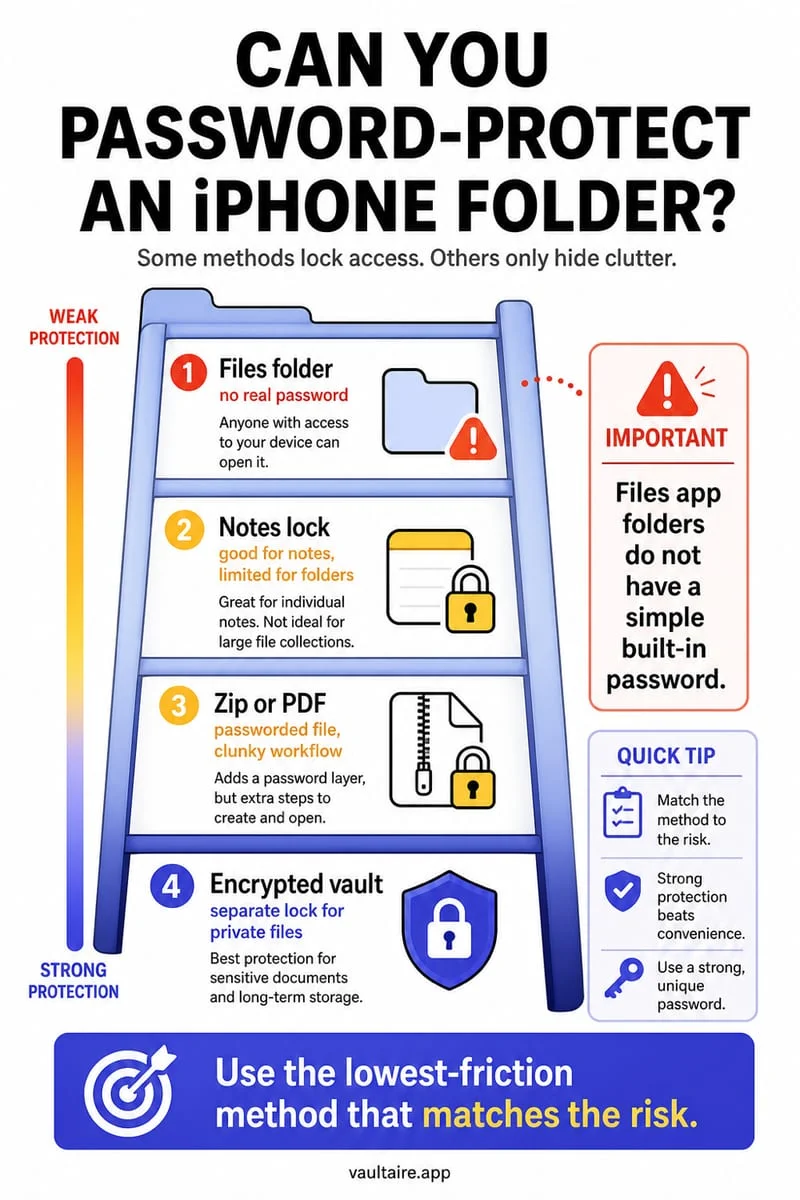 Password-protecting a folder of sensitive documents and photos on iPhone using Octoshield File Vault