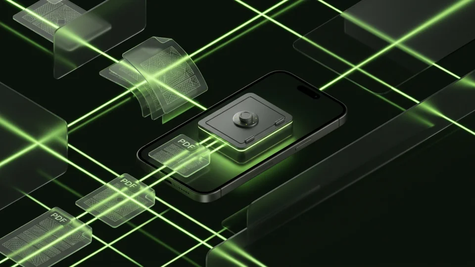 Scanning a passport and driver's license on iPhone and storing them inside Octoshield's AES-256-GCM encrypted vault