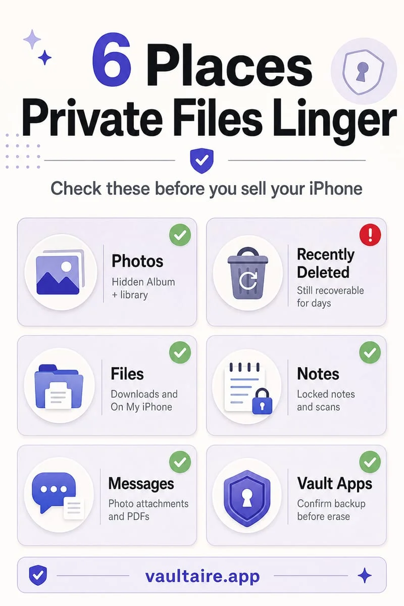 iPhone Transfer or Reset screen showing checklist before erasing device for trade-in
