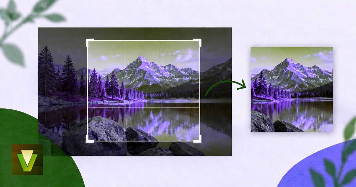 Photo inside a glowing green crop frame showing exact pixel dimensions and aspect ratio