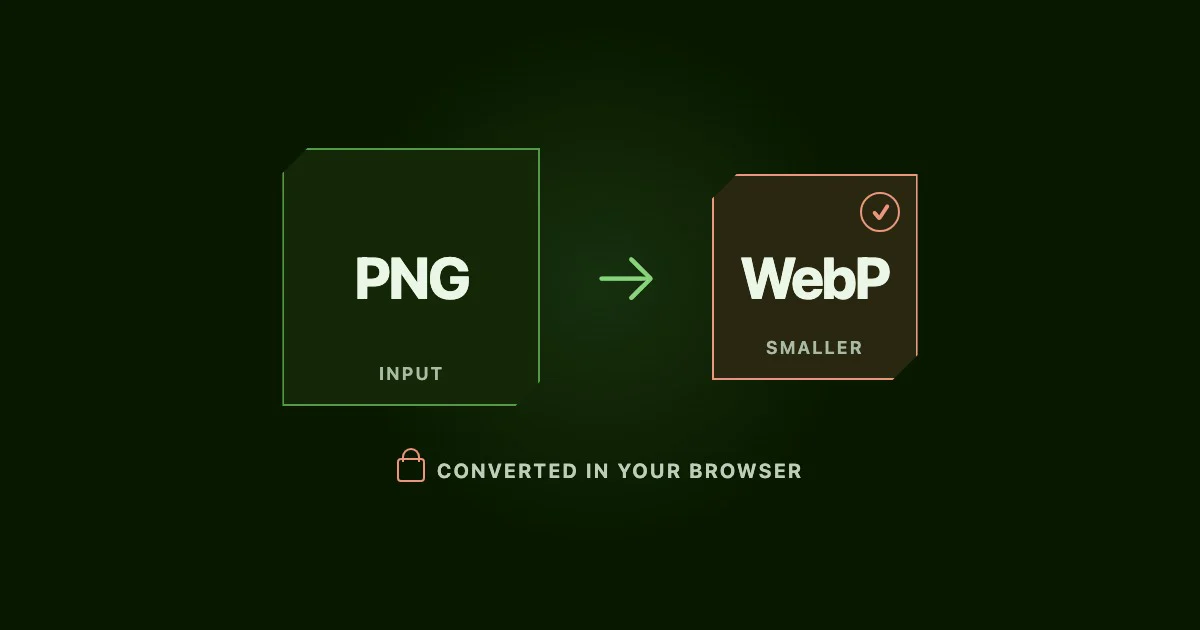 PNG file tile converting into a smaller verified WebP file locally in the browser